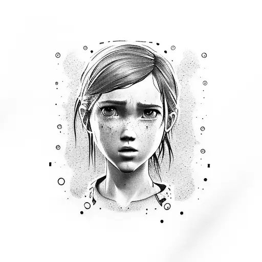 ellie from the last of us with a guitar tattoo design idea