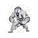 Bigfoot in a jiu jitsu gi tattoo design idea