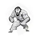 Bigfoot in a jiu jitsu gi tattoo design idea