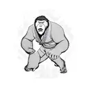 Bigfoot in a jiu jitsu gi tattoo design idea