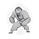 Bigfoot in a jiu jitsu gi tattoo design idea