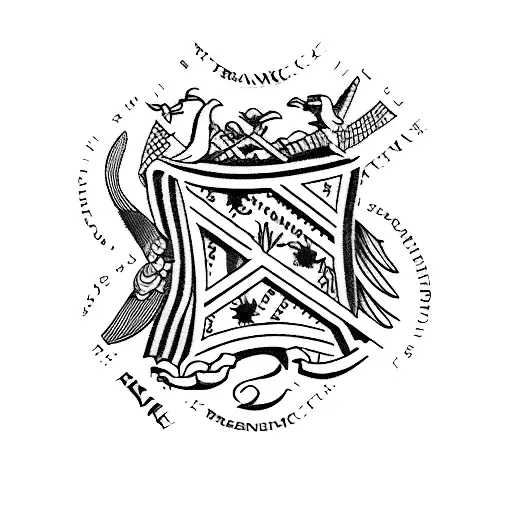 postal stamp of France tattoo design idea