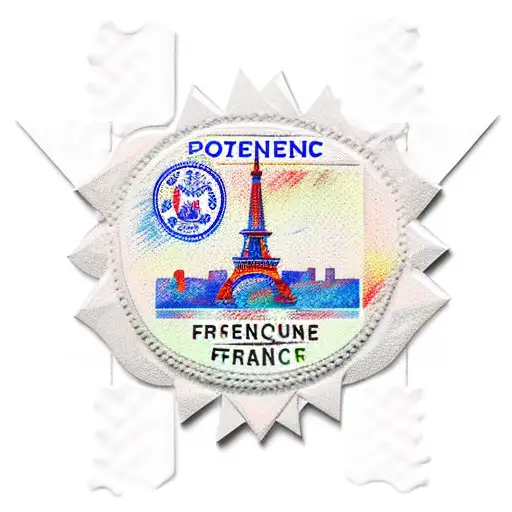 postal stamp of France tattoo design idea