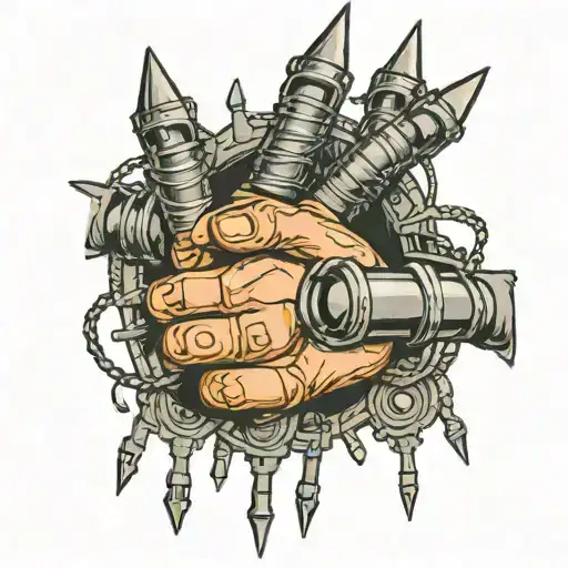 master of puppets hand with strings attached to fingers tattoo design idea