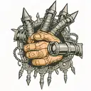 master of puppets hand with strings attached to fingers tattoo design idea
