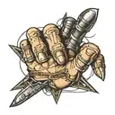 master of puppets hand with strings attached to fingers tattoo design idea