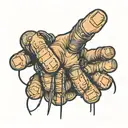 master of puppets hand with strings attached to fingers tattoo design idea
