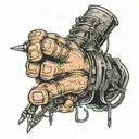 master of puppets hand with strings attached to fingers tattoo design idea