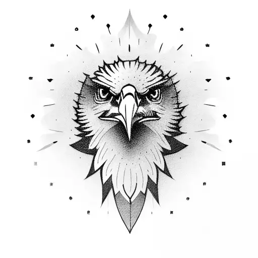 A majestic eagle riding a motorcycle through the wilderness tattoo design idea
