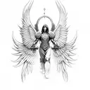 Archangel Michael Big Wings tattoo design idea