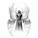 Archangel Michael Big Wings tattoo design idea