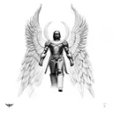 Archangel Michael Big Wings tattoo design idea
