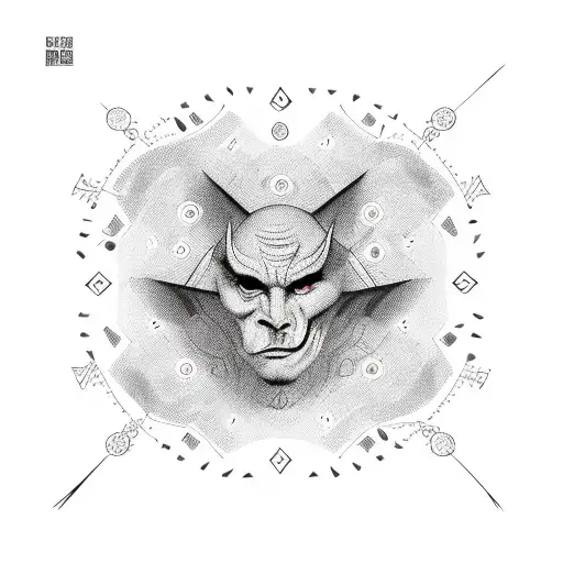 666 number circle  tattoo design idea