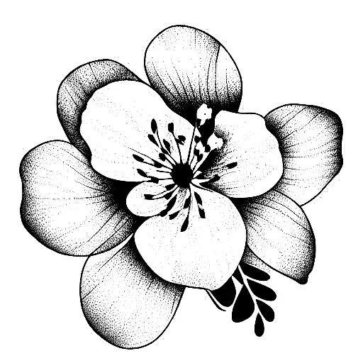 azalea flower outline tattoo design idea