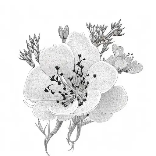 azalea flower outline tattoo design idea