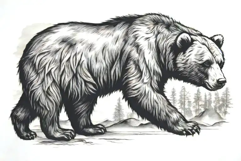 california bear tattoo design idea
