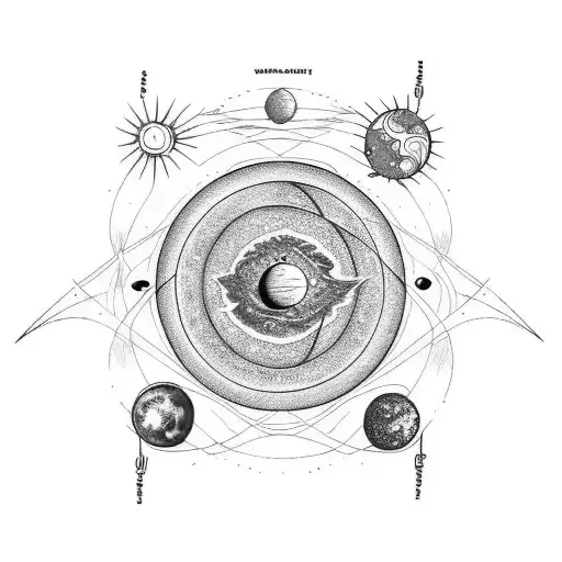 solar system tattoo design idea