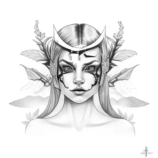 Mila in cursive with a lighting bolt under it face tattoo right side of face  tattoo design idea