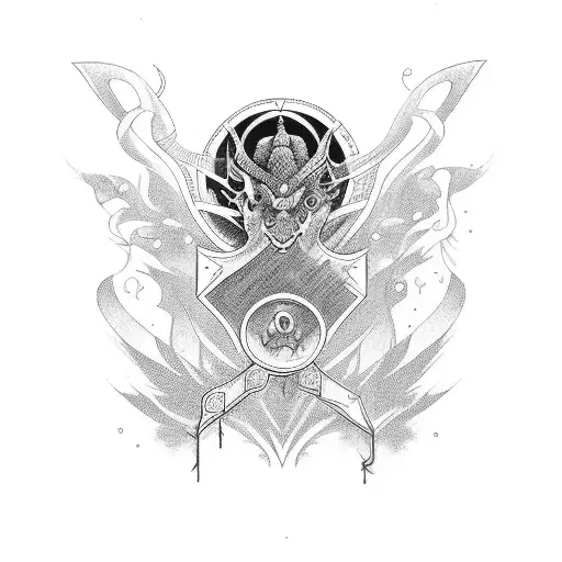 A tattoo design combining elements of philosophy and mythology tattoo design idea