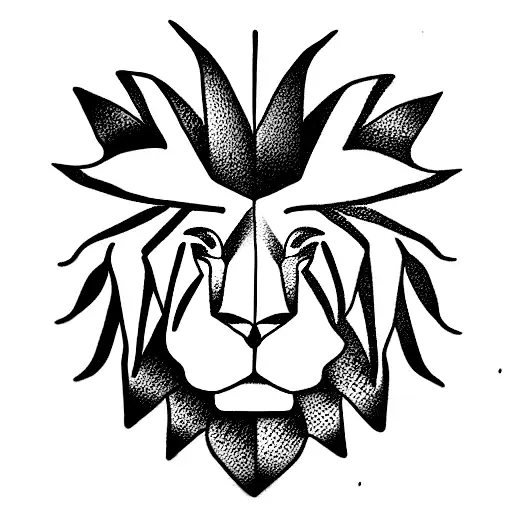 Half lion half rattle snack shipibo style tattoo design idea