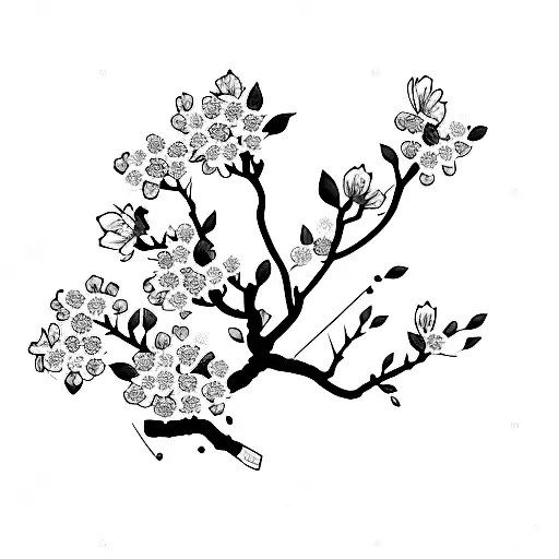 Cherry Blossom tree tattoo design idea