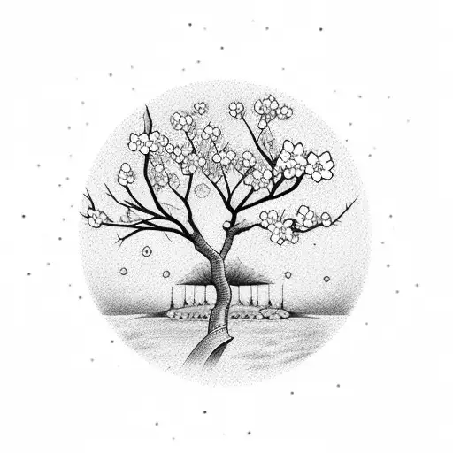 Cherry Blossom tree tattoo design idea