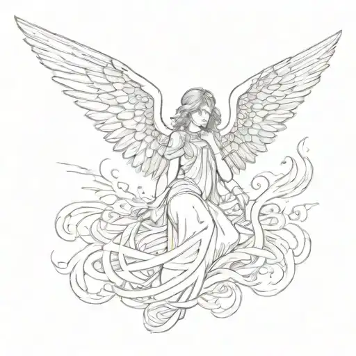 a seraphim angel tattoo design idea