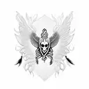 caduceus with scattered feathers  tattoo design idea