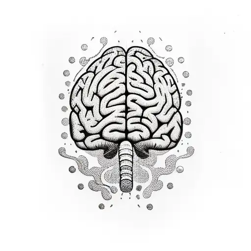 Brain with broken chains tattoo design idea