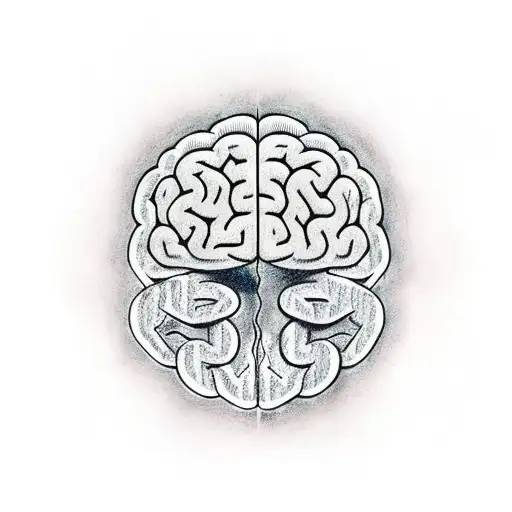 Brain with broken chains tattoo design idea