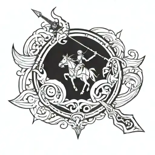Sagittarius manly anime inspired tattoo tattoo design idea