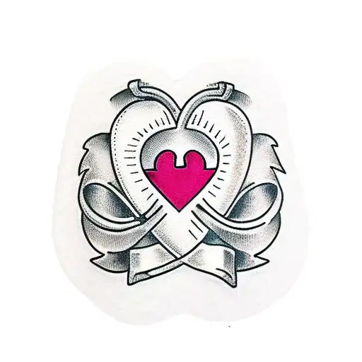 heart shaped lock tattoo design idea