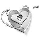 A heart-shaped lock with the word 'Father' and a key with the word 'Daughter' tattoo design idea