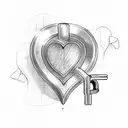heart shaped lock tattoo design idea