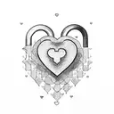 heart shaped lock tattoo design idea
