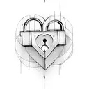 heart shaped lock tattoo design idea