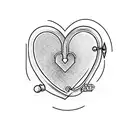 heart shaped lock tattoo design idea