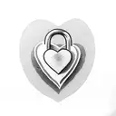 heart shaped lock tattoo design idea