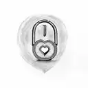 A heart-shaped lock with the word 'Father' and a key with the word 'Daughter' tattoo design idea