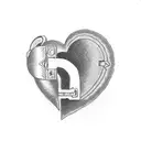 A heart-shaped lock with the word 'Father' and a key with the word 'Daughter' tattoo design idea
