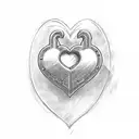 A heart-shaped lock with the word 'Father' and a key with the word 'Daughter' tattoo design idea