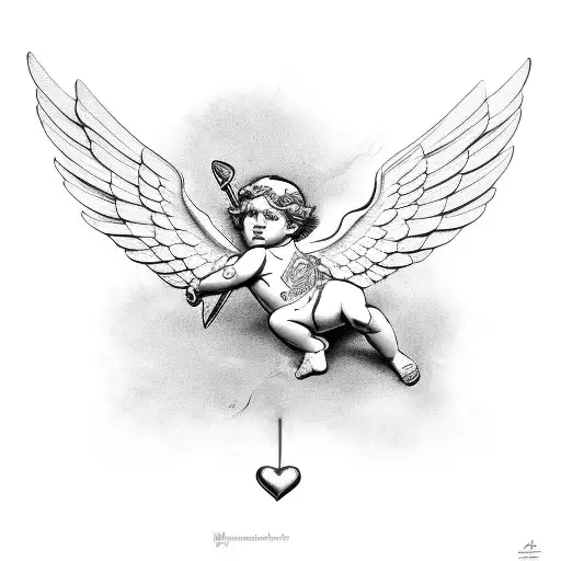 Cupid With A Gun Tattoo