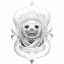 seal in deep sea tattoo design idea