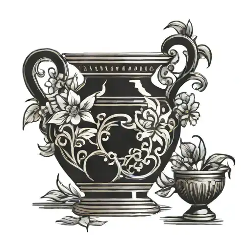 vase greek tattoo design idea