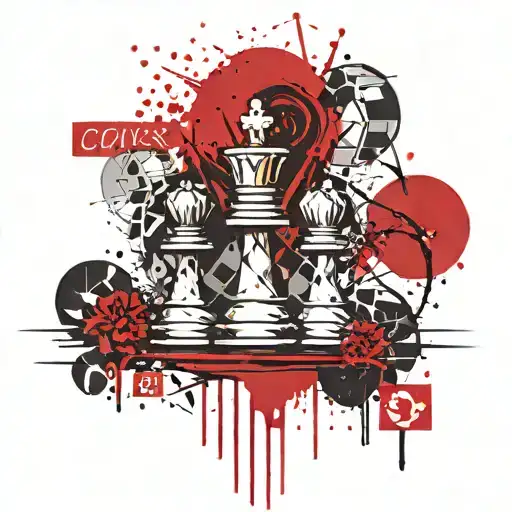 a pawn chess with the shadow of king crown tattoo design idea