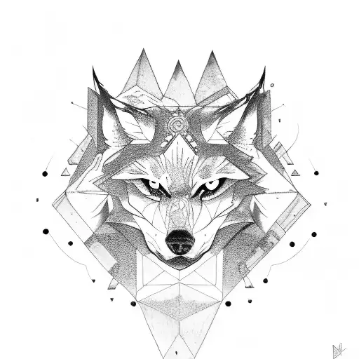 lone wolf tattoo design idea