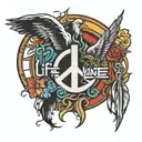 life line peace freedom tattoo design idea