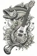 bass guitar nature inspired tattoo tattoo design idea