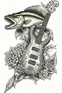 bass guitar nature inspired tattoo tattoo design idea