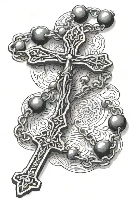 Rosary beads with cross tattoo tattoo design idea